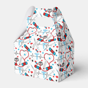 Cute Shot Needles Nurse Doctor EKG Pattern Favour Box