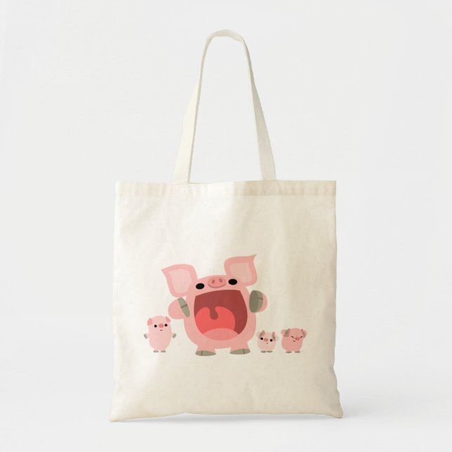 Cute Shouting Cartoon Pigs Bag (Front)
