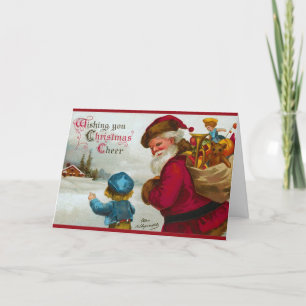 Cute Showing Santa My House Christmas  Card