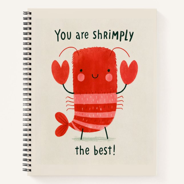 Cute Shrimp Humour Nursery Art Notebook (Front)