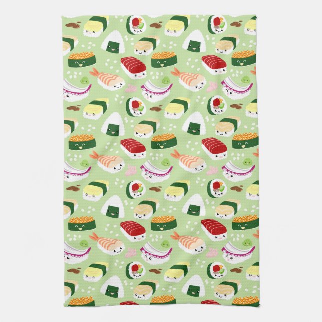 Cute Shushi Pattern Tea Towel (Vertical)
