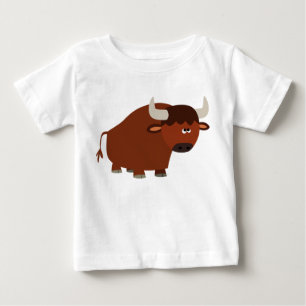 Cute Shy Cartoon Bull Baby T-Shirt