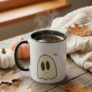 Cute Shy Friendly Ghost Saying Boo Mug