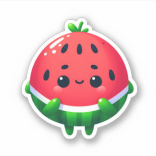 cute shy kawaii watermelon fruit