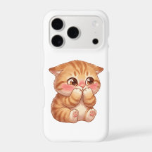 Cute Shy Orange Kitten Blushing Canvas Wall Art
