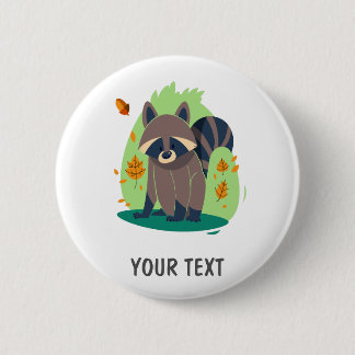 Cute Shy racoon 6 Cm Round Badge