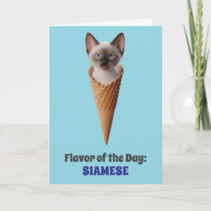 Cute Siamese Cat Cone Greeting Card