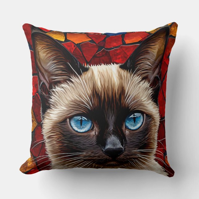 Cute Siamese cat Cushion (Front)