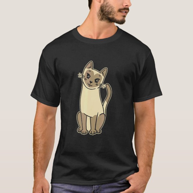 Cute Siamese Cat  For Cat T-Shirt (Front)