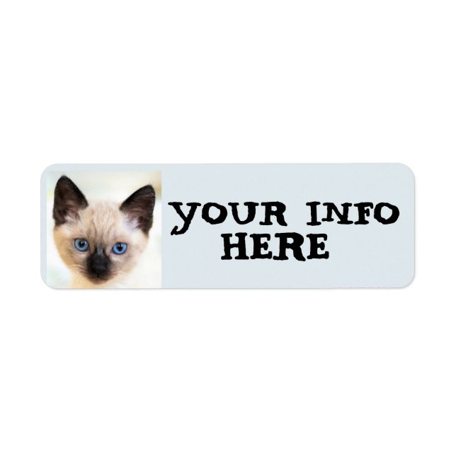 CUTE SIAMESE CAT KITTEN RETURN ADDRESS LABELS (Front)