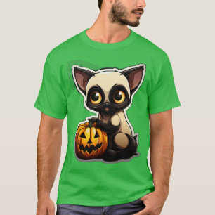 Cute Siamese Cat Lover Funny Halloween Siamese Cat T-Shirt