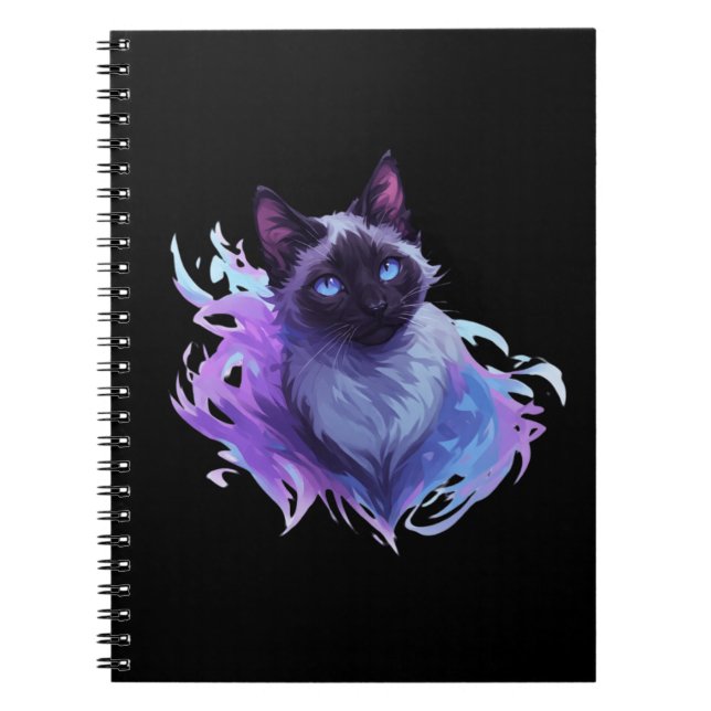 Cute Siamese Cat Notebook (Front)