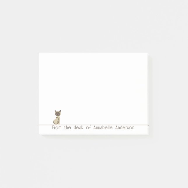 Cute Siamese Cat Personalise Notes (Front)