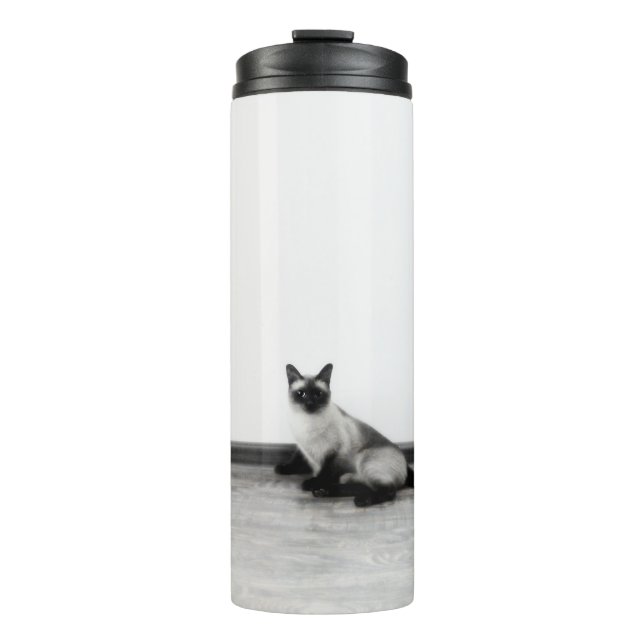 CUTE Siamese Cat Photograph Thermal Tumbler (Front)