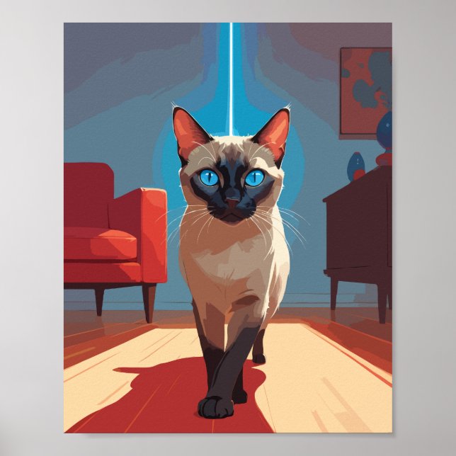Cute Siamese Cat Poster (Front)