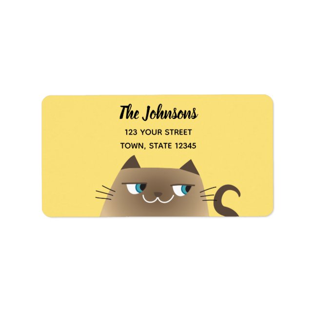 Cute Siamese Cat Return Address Label (Front)