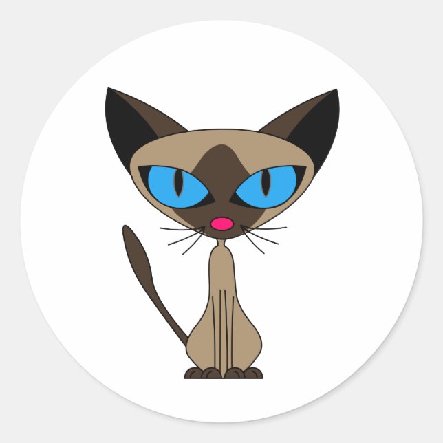 Cute Siamese Cat Stickers (Front)