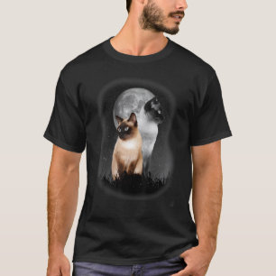 cute Siamese Cat with Moon Siamese Cat Pet T-Shirt