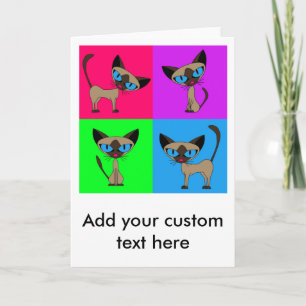 Cute Siamese Cats Card