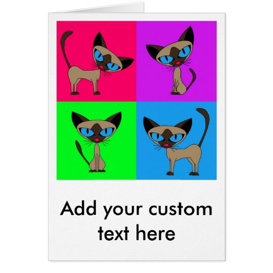 Cute Siamese Cats Card