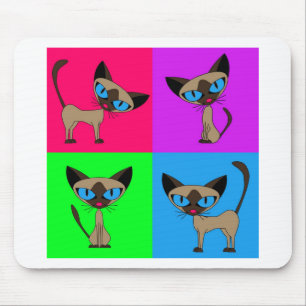 Cute Siamese Cats Mouse Mat