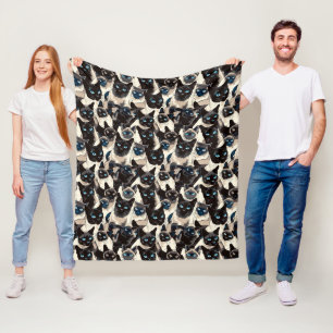 Cute Siamese Cats Pattern Pet Fleece Blanket