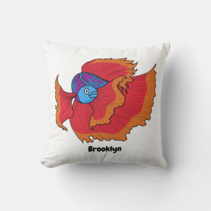 Cute Siamese fighting fish betta cartoon Cushion