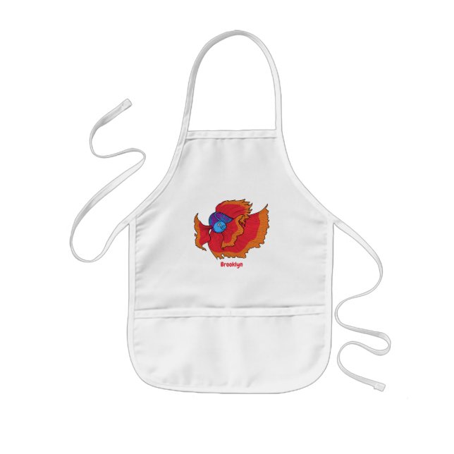 Cute Siamese fighting fish betta cartoon Kids Apron (Front)