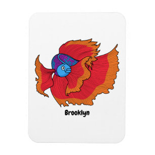 Cute Siamese fighting fish betta cartoon Magnet