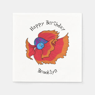 Cute Siamese fighting fish betta cartoon Napkin