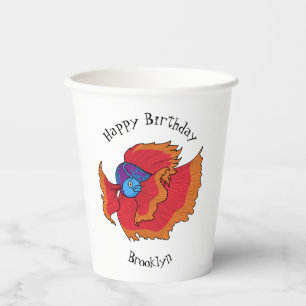Cute Siamese fighting fish betta cartoon  Paper Cups