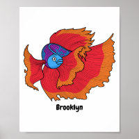Cute Siamese fighting fish betta cartoon 