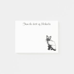 Cute Siamese Kitten Illustrated Cartoon Kitty Cat Post-it Notes
