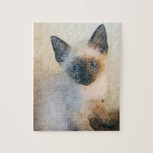 Cute Siamese Kitten Jigsaw Puzzle (Vertical)