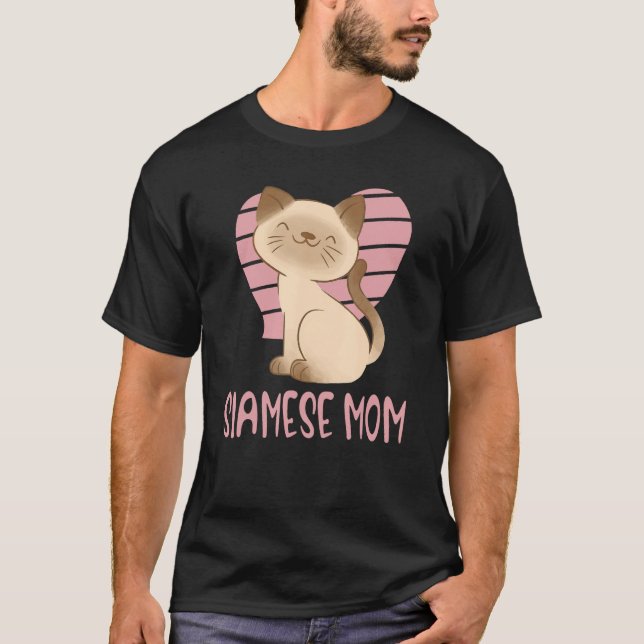 Cute Siamese Mom Crazy Cat Lady Kitty Fur Mama T-Shirt (Front)