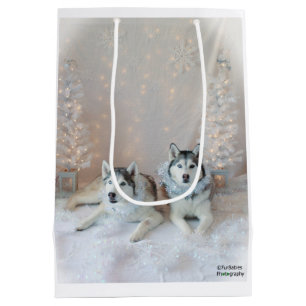 Cute Siberian Huskies Gift Bag