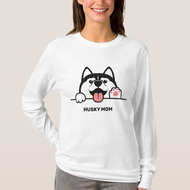Cute Siberian Husky custom text T-Shirt (Front)