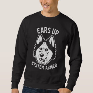 Cute Siberian Husky Dog Ears Up Puppy Sweatshirt