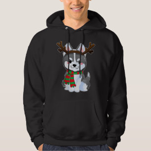 Cute Siberian Husky Dog Gifts Funny Christmas Xmas Hoodie