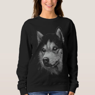 Cute Siberian Husky Dog Head Art For Dogs Puppy Sweatshirt