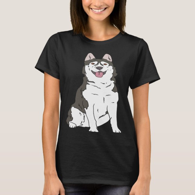 Cute Siberian Husky dog  Husky graphics T-Shirt (Front)