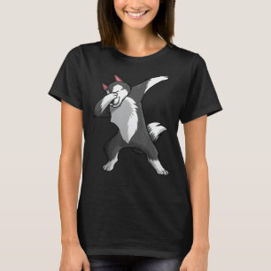 Cute Siberian Husky For Men Women Dabbing Huskies  T-Shirt