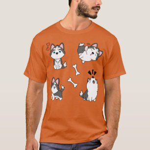 Cute Siberian Husky Pomsky Grey Gray T-Shirt