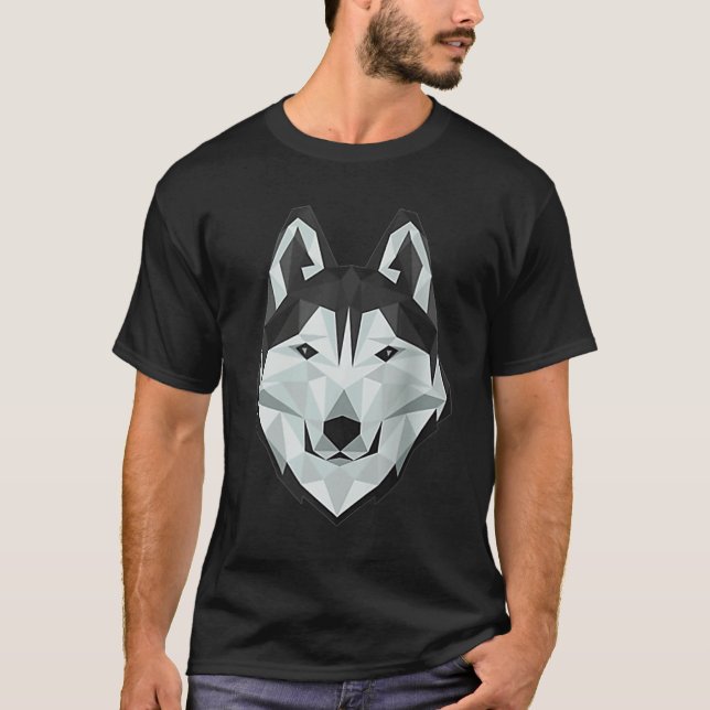 Cute Siberian Husky Puppy Artsy Animal Wildlife Ra T-Shirt (Front)