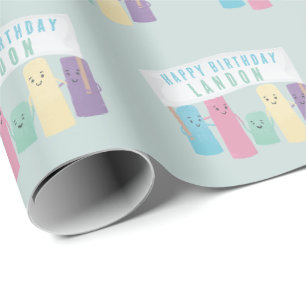 Cute Sidewalk Chalk with custom sign Wrapping Paper