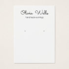 Cute Signature Script Earring Display Card