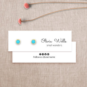 Cute Signature Script Stud Earring Display Card