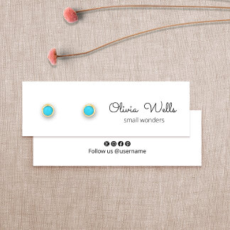 Cute Signature Script Stud Earring Display Card