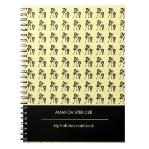 Cute Silhouette Drummer, Spiral Photo Notebook