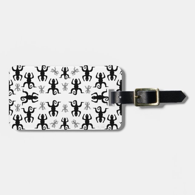 Cute Silhouette Lizard Pattern Luggage Tag (Front Horizontal)